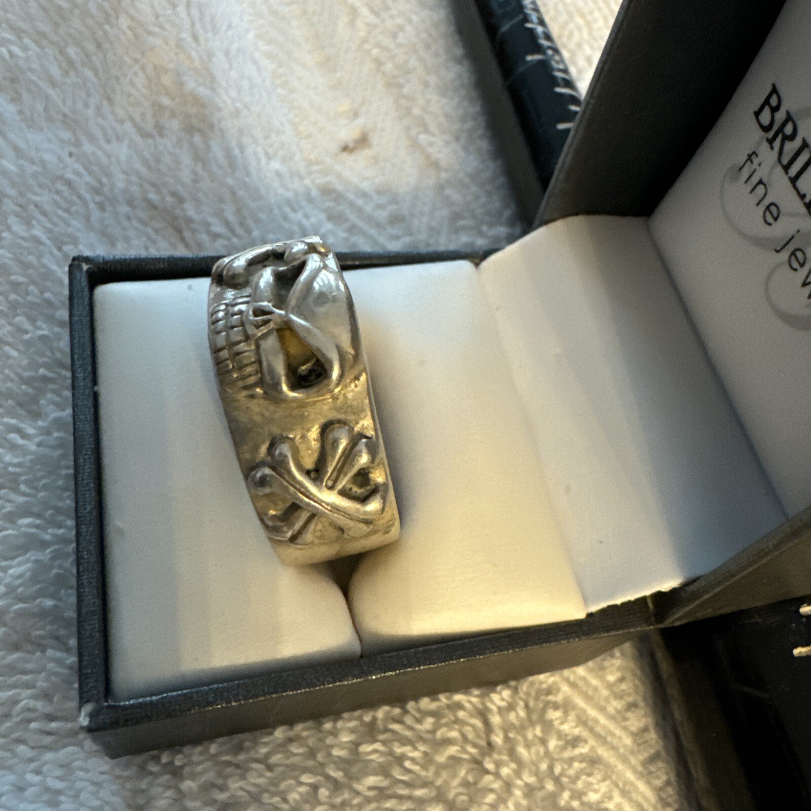 Solid Sterling Silver Skull Ring (lSIZE 10.25) Ro… - image 3