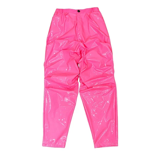 Herren Metallic Kunstleder PU Hose Tapered Hose Shinny Tanz Schausteller Kostüm - Bild 17 von 38