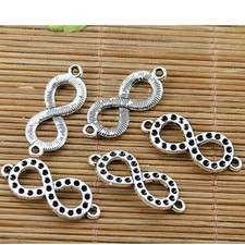 14pcs Tibetan silver 2 holes number 8 shape connectors EF2035
