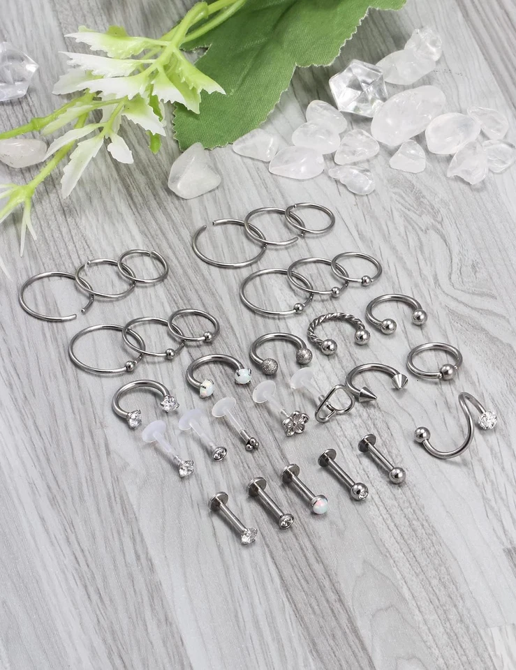 Pendientes de cartílago 16G tachuelas hélice delantera tragus pendientes aros 316L quirúrgicos S Foto 3 de 4