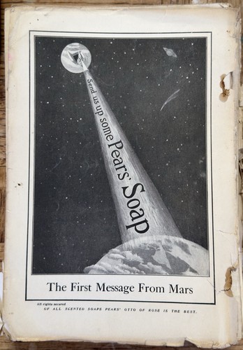 1901 Pears Soap Ad First Message From Mars Print Victorian Sci-Fi Futurism
