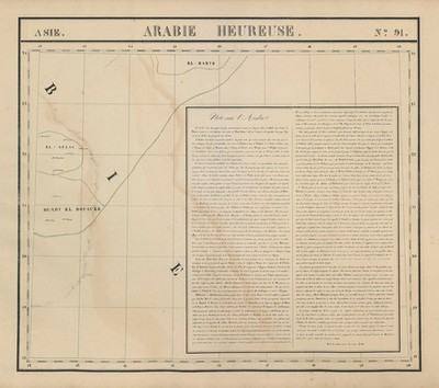 Asie. Arabie Heureuse #91 Saudi Arabien Leerviertel. VANDERMAELEN 1827 Landkarte