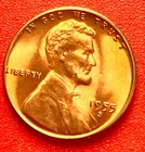 1955-S Lincoln Wheat Cent Penny GEM RD BU From an Original Bank Roll