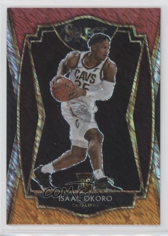 2020 Panini Select Premier Level Red White Orange Shimmer Prizm Isaac Okoro 0g90
