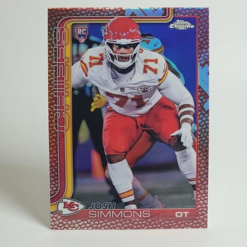 2025 Topps Chrome -Josh Simmons #304 Leather Refractor Rookie RC Chiefs