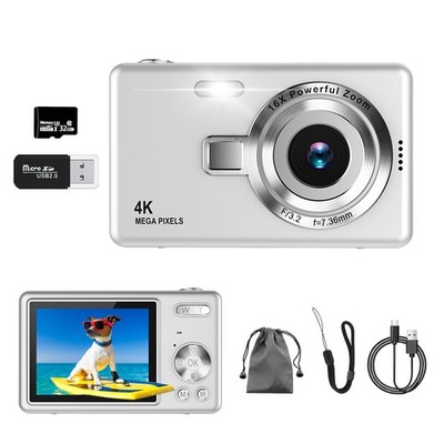 Digitalkamera, UHD 4K 50MP Kamera Fotoappara mit 32GB SDKarte, 16X Digitalzoo...