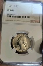 NGC 1971 25c Washington Quarter,MS66 qualité difficile pour cette date