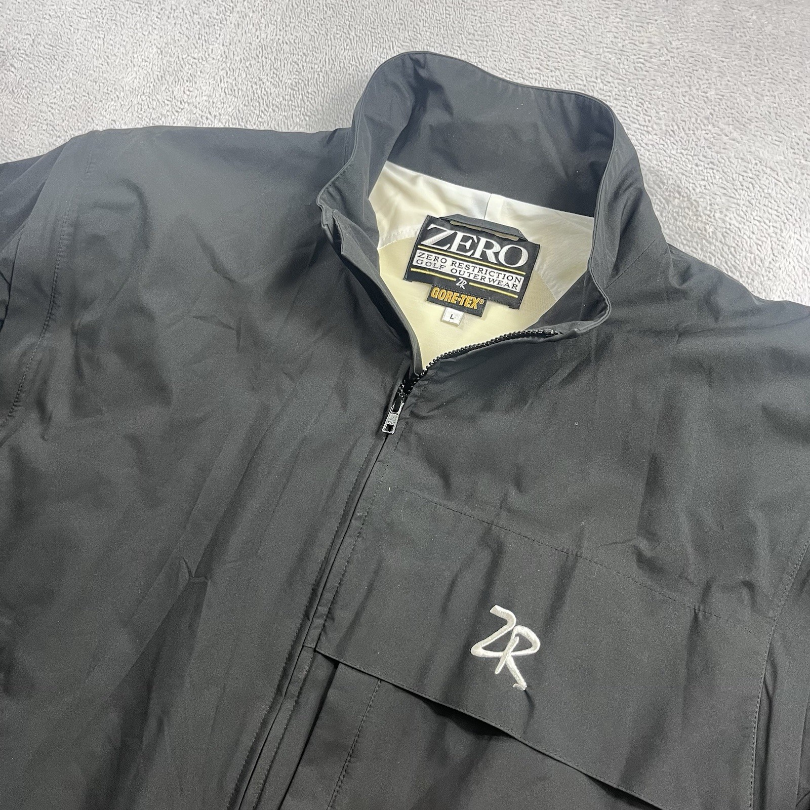 Zero Restriction Tour Lite Traveler Golf Full Zip Gore-Tex Jacket Black Sz Large