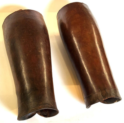 Paar Original WW2 Vintage braune Leder Bein Gamaschen Gamaschen Reitsport Militär Armee