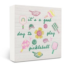 Pickleball Decor Wooden Signs, It's A Good Day Wooden Box Sign,Pickleball Gif...