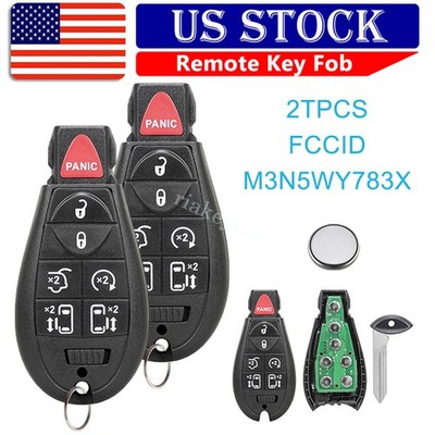 2 Replacement for 2009-2018 2019 Dodge Grand Caravan remote key fob IYZ-C01C