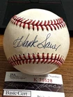 HANK SAUER SIGNED AUTOGRAPHED ONL BASEBALL!  Cubs, Reds, Giants!  JSA