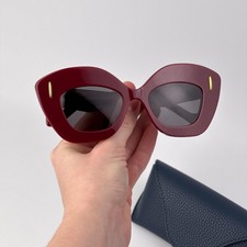 Loewe Women Sunglasses Red Grey Mirror Cat Eye LW40127I ANAGRAM 66A BRAND NEW