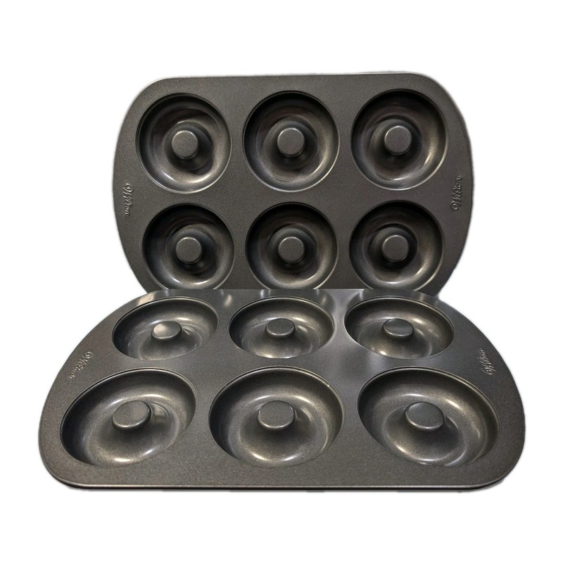 Wilton Doughnut Donut Bagel Pan 6 Cavity Non Stick Baking Mold Tray 2 Pack