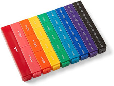 Rainbow Fraction Tower Cubes, Fraction Equivalency, Montessori Math Blocks Mater