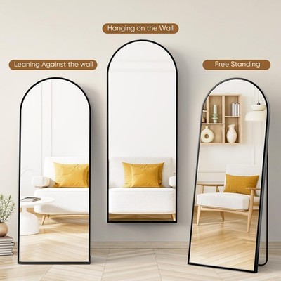 71''x26'' Full Length Mirror with Stand for Wall Door Rectangular/Arch Gold/Black