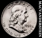 1959-D Silver Franklin Half Dollar - FBL - Choice Gem Brilliant Unc+++  #i1025