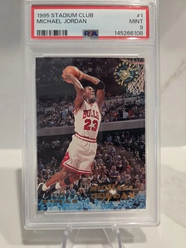 MICHAEL JORDAN - 1995-96 Topps Stadium Club PSA 9 - Shiny Foil MJ Card RARE