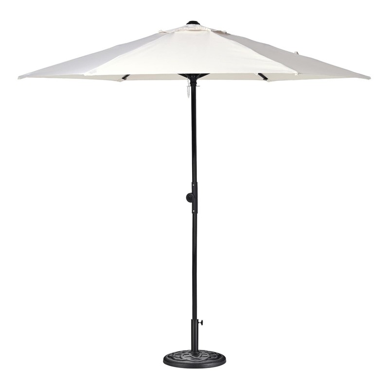 Yescom 7.5 Ft Patio Umbrella with Round Base for Yard Deck Market Pool Ivory