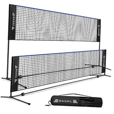 Badminton Net, Height Adjustable Kids Volleyball Net, 10ft Blue / black