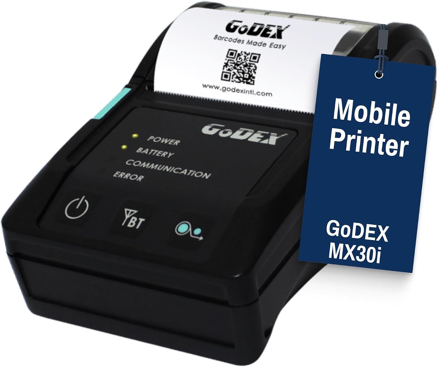 Godex MX30i Mobile 3inch Direct Thermal Printer USB, Serial, Wifi, BT