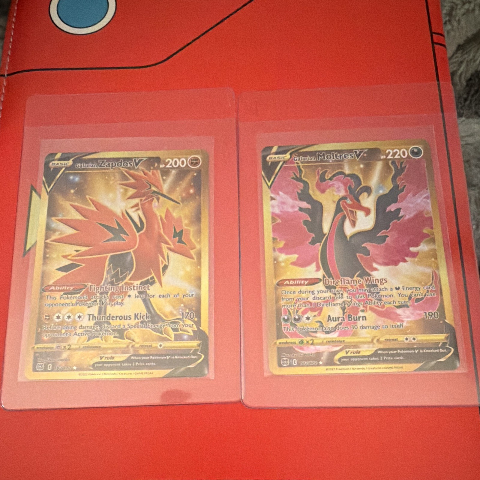 Pokemon TCG Brilliant Stars Galarian Zapdos V 182/172 & Moltres V 183/172