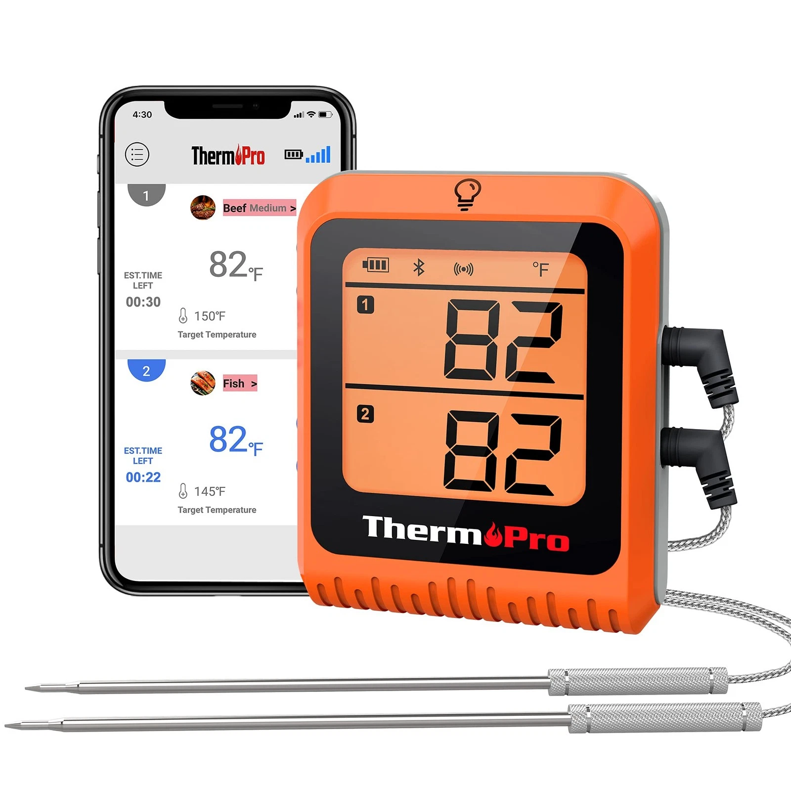 ThermoPro 650ft Wireless Bluetooth Meat Thermometer Digital for Grilling Smoker
Opens in a new windo