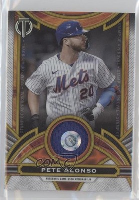 2023 Topps Tribute Stamp of Approval Relics Gold 21/75 Pete Alonso #SOA-PA 0c3