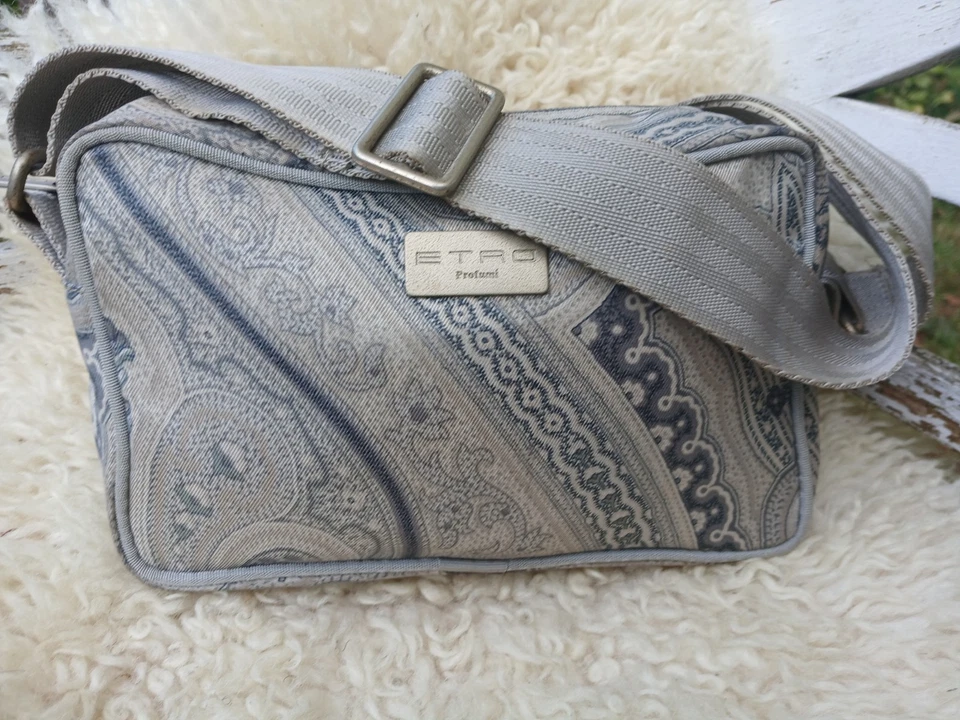 ETRO DESIGNER NYLON CANVAS PAISLEY CROSSBODY MESSENGER BAG USED RRP £335 - Image 3 of 4