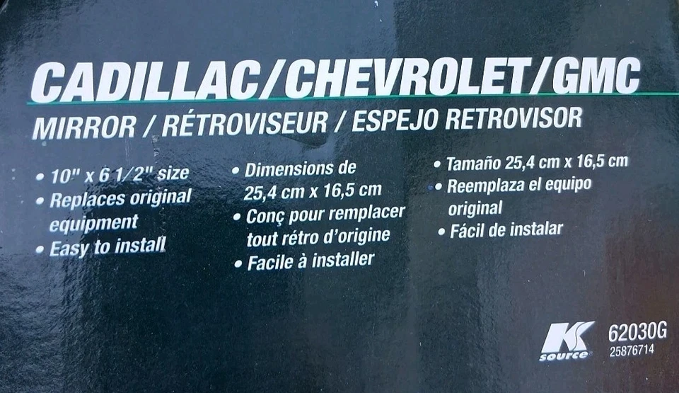 Espejo retrovisor lateral del conductor K-Source 1999-2006 Chevy-Gmc-Cadillac ~ manual ~ 62030G Foto 4 de 4