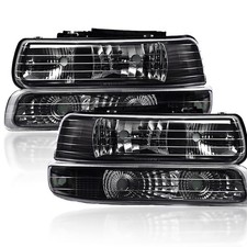 Headlights Silverado 1999-2002 Suburban Tahoe 2000-2006 Black Housing Clear Lens