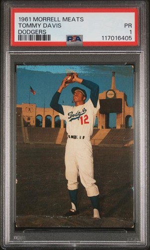 Tommy Davis 1961 Morrell Meats Dodgers card
