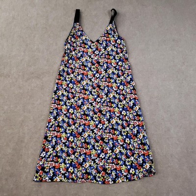 Rag & Bone Dress Womens XS Black Multicolor Floral Print V Neck Slip Sundress