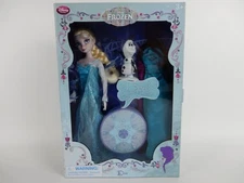 Disney Frozen Elsa Deluxe Singing Doll Set With Olaf Light Up Snowflake New 2015