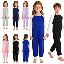 Kids Girls Boys Special Needs Adaptive Clothing Color Block Jumpsuit Bodysuit