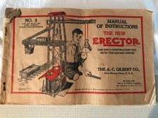 A C Gilbert Erector 3 Set Manual of Instructions, 1928, Original