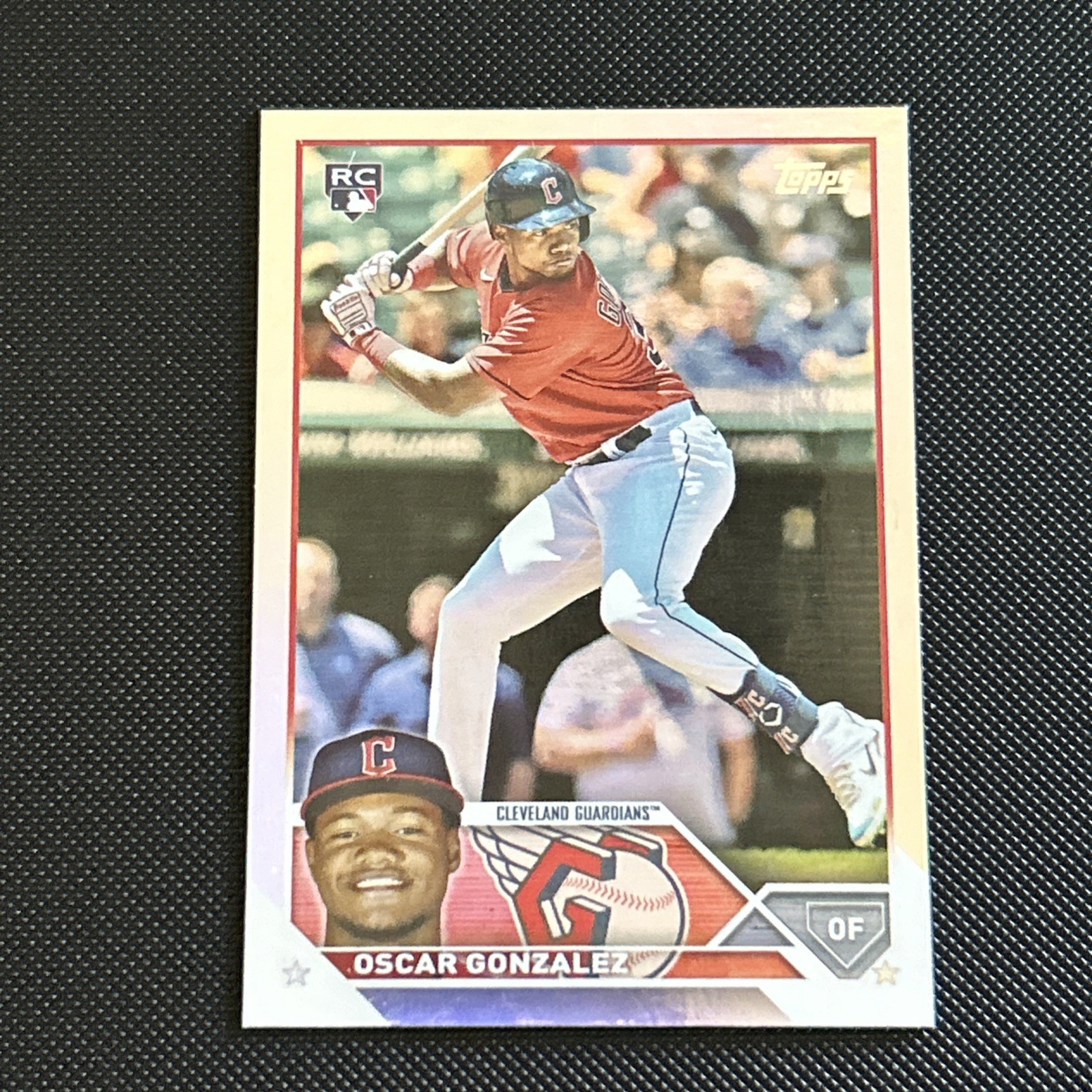 Oscar Gonzalez Rainbow Foil 2023 Topps Series 1 RC #119 Cleveland Guardians