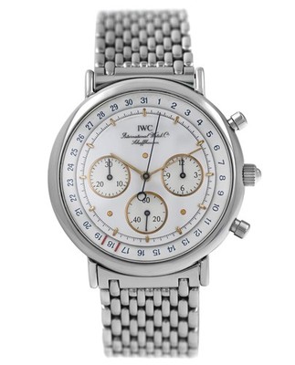 Vintage IWC Portofino Chronograph IW373106 Date Steel 35MM Unisex Quartz Watch