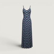 INC International Concepts Womens Striped Chevron Maxi Dress Multi-Color Size M