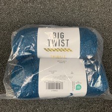 Lot Of 2 Big Twist Twinkle Yarn Teal Dye Weight 4 Acrylic/Metallic 6oz Brand New