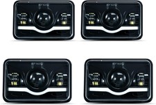 4pcs 4" x 6" square white Headlights HI/LO Beam Compatible for 4pcs 4 X 6 inch