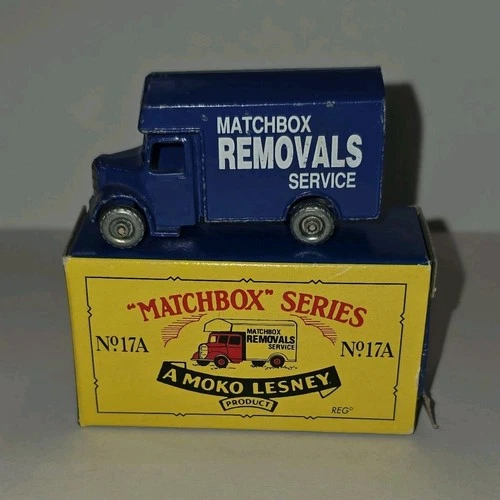Vintage Matchbox Series No. 17A Moko Lesney Blue Diecast Van Model with Box