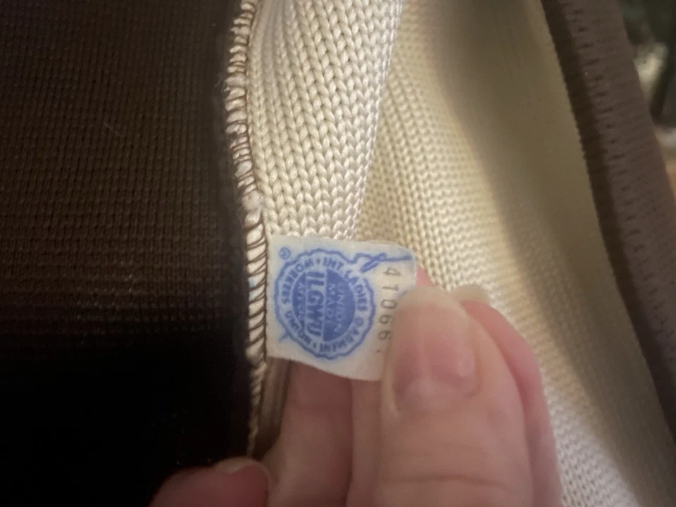 Vintage 1960  Brown Knit Set Cardigan Jacket & Skirt S 26 Waist - Image 3 of 3