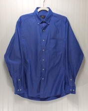 CLUB ROOM Mens Blue Wrinkle Resistant Button Down Dress Shirt Size 15.5-34/35