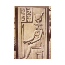 Vintage Isis Egyptian Goddess Sculpture Heiroglyphs Egypt Framed Wall Art Print