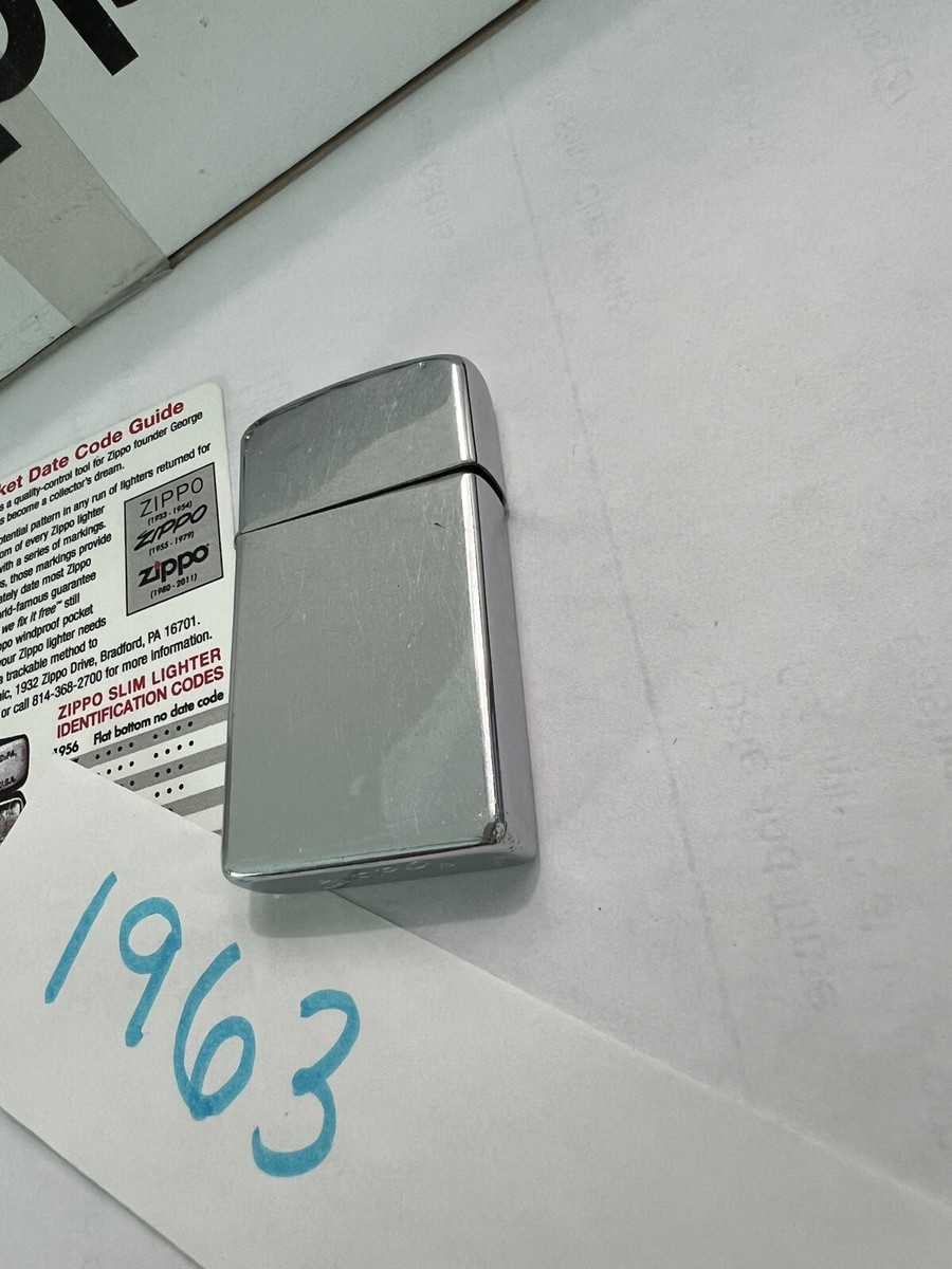 Zippo Lighter 1963 slim chrome finish Made in USA Stock
