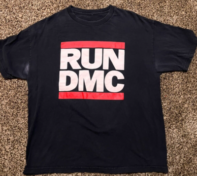 VINTAGE RUN DMC T Shirt Large Faded Black 90s Hip Hop Retro | eBay