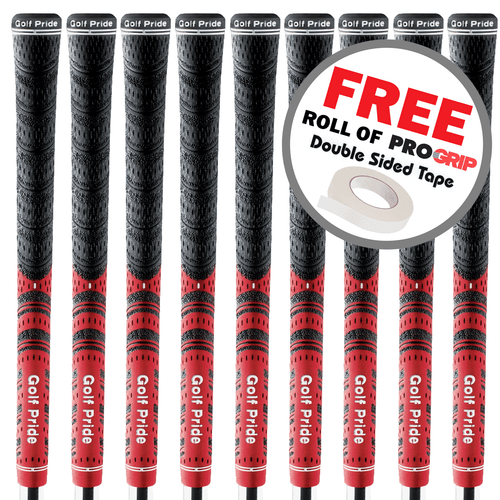 GOLF PRIDE MULTI COMPOUND BLACK / RED GOLF GRIPS X 9 +FREE ROLL OF GRIP TAPE eBay