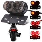 40LED Motorcycle Rear Tail Brake Number Stop Plate Turn Signal Indicator Light