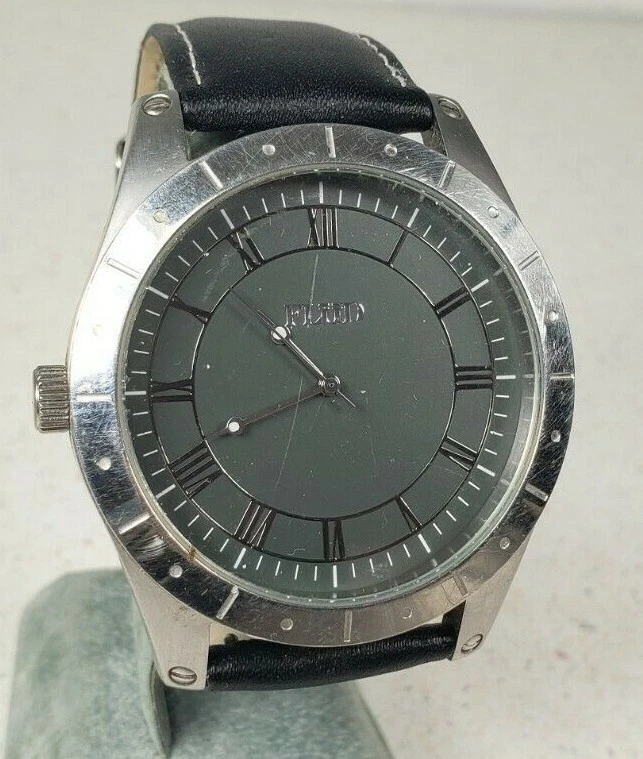 Reloj de mano izquierda FLUD Big Face con correa de cuero genuino Foto 3 de 4